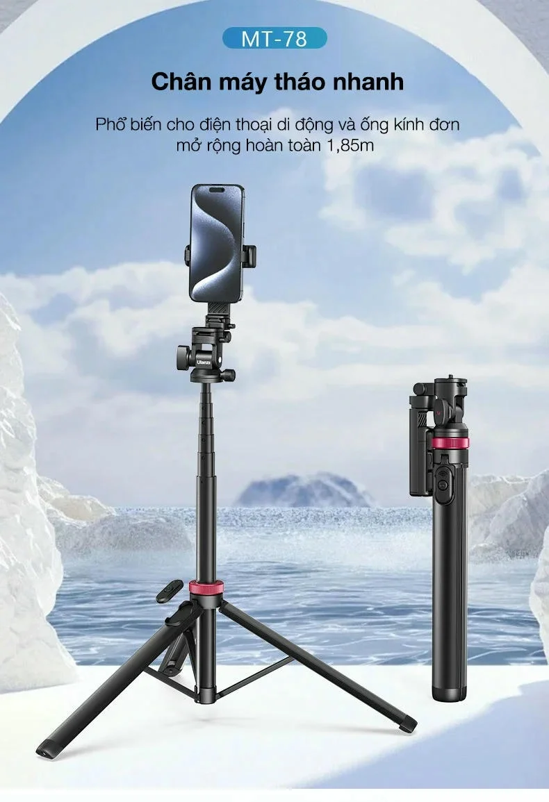 Chân tripod Ulanzi MT-78 tháo lắp nhanh cao tối đa 185cm